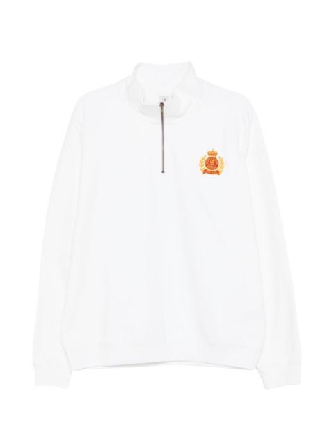 zip-up logo-patch sweatshirt