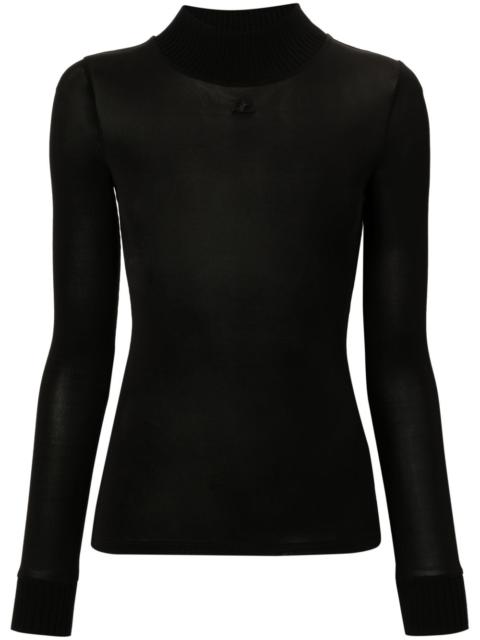 logo-patch roll-neck top