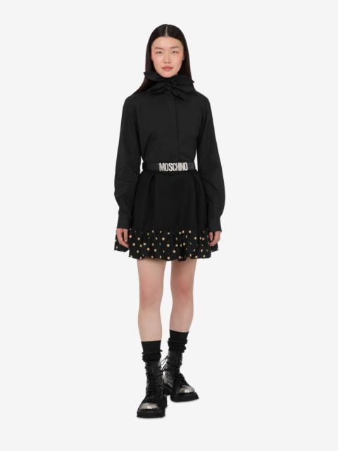 POLKA DOTS WOOL BLEND DIAGONAL MINISKIRT