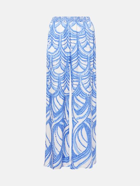 Cecile printed wide-leg pants