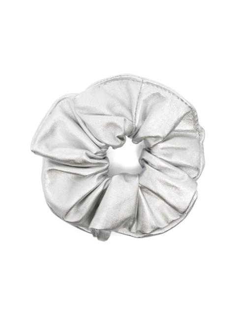 metallic-finish leather scrunchie