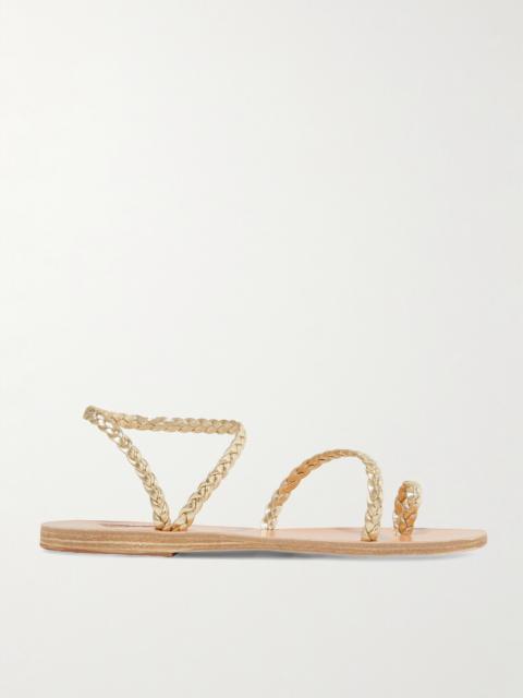 Eleftheria Braided Metallic Leather Sandals