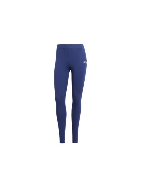 adidas Women's Essentials Linear Cotton Leggings Dark Blue/White