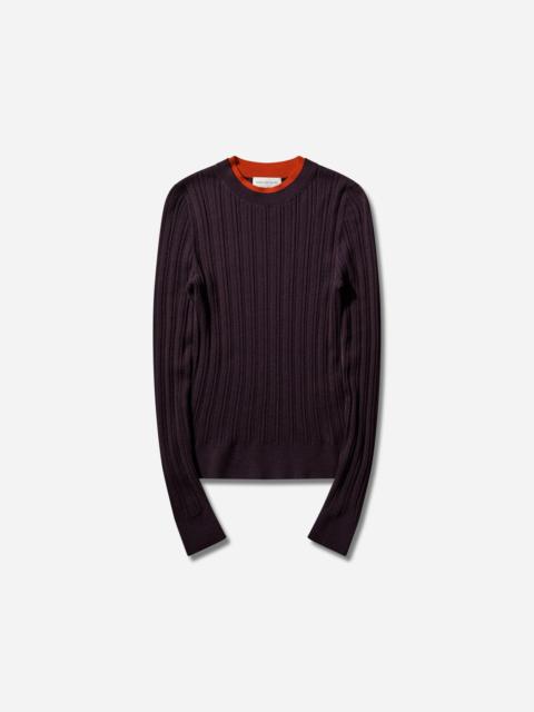 Men's Merino Wool Sweater Dark Purple