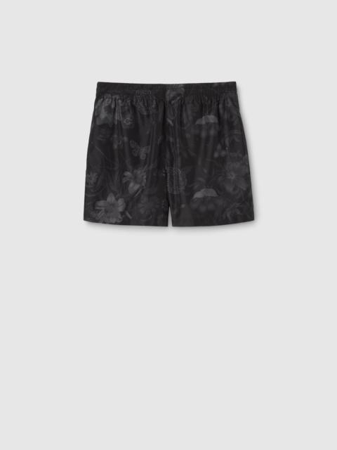 Printed nylon swim shorts