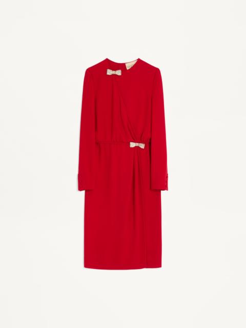 EMBROIDERED CADY COUTURE MIDI DRESS