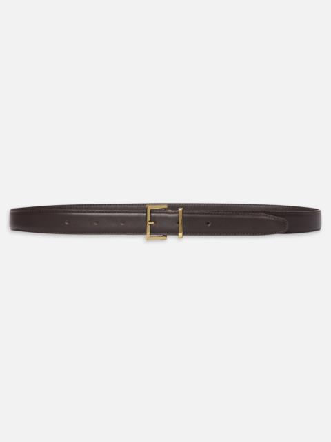 The Leather Square Buckle Belt in Dark Brown