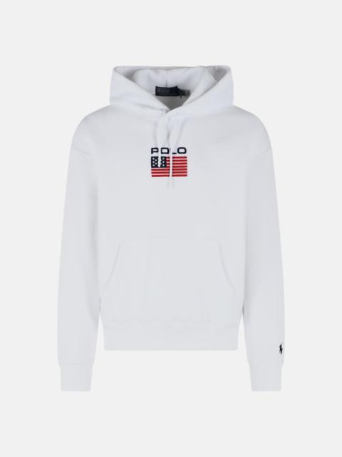 WHITE COTTON BLEND SWEATSHIRT