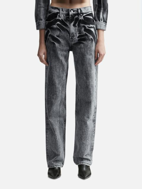 BLADE LOGO-EMBROIDERED EZ MID-RISE WIDE-LEG JEANS