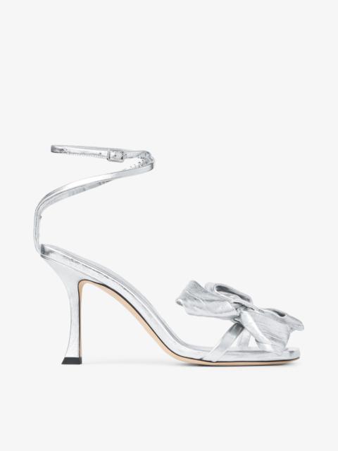 Staz Sandal 90 Silver Vintage Metallic Leather Sandals