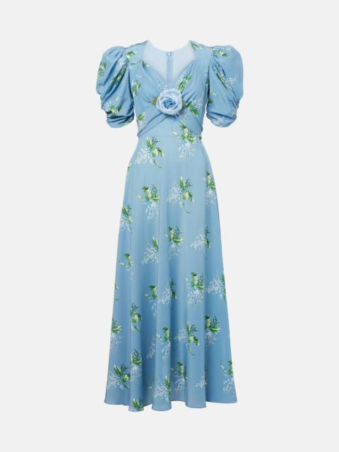 Floral silk cocktail dress