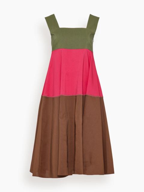 Raw Viscose Ramie Dress in Tobacco