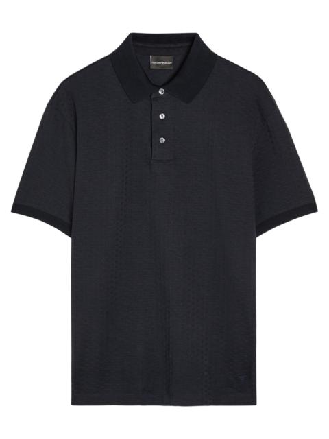 Emporio Armani Jacquard Logo-embroidered Cotton Polo Shirt