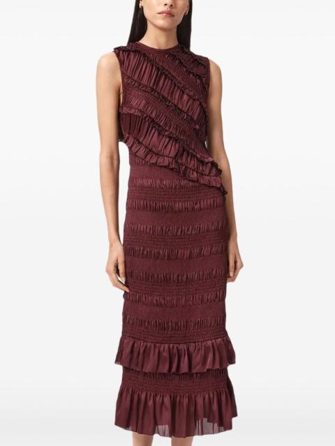 Nyla ruffled midi dress