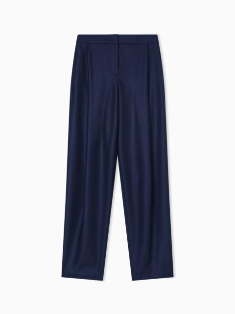 SINGLE-PLEAT TROUSERS IN CASHMERE FLANNEL