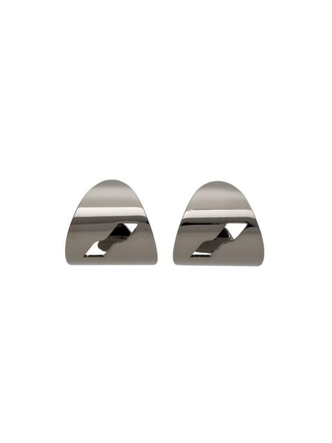 Gunmetal Logo Motif Earrings