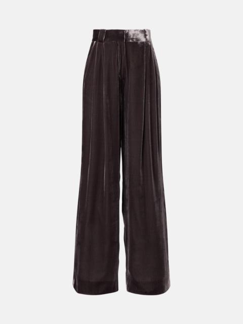 Husi velvet wide-leg pants