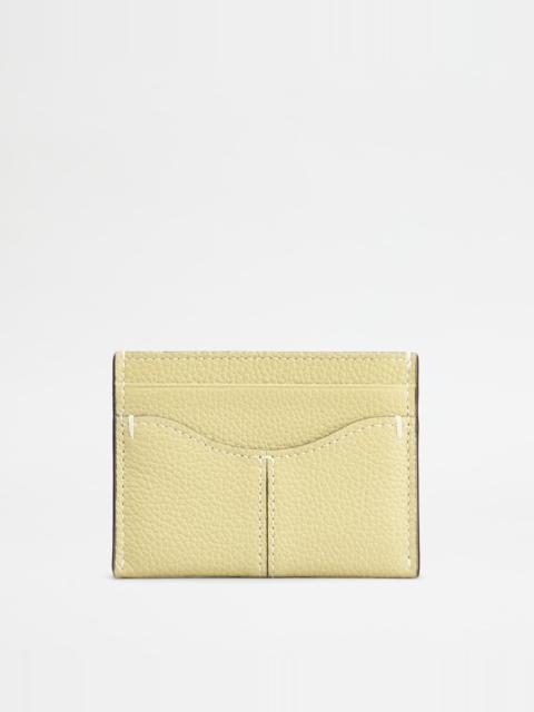 CARD HOLDER IN LEATHER - YELLOW