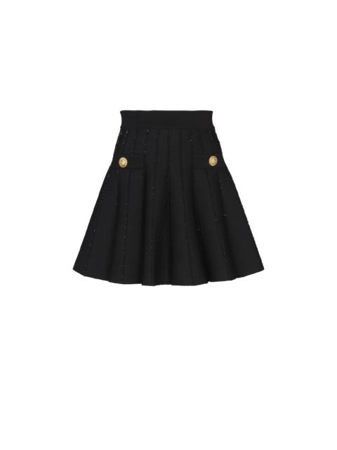 Flared knit skirt with sparkly stripes