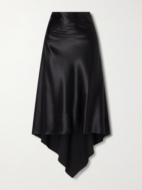 Asymmetric Silk-satin Skirt