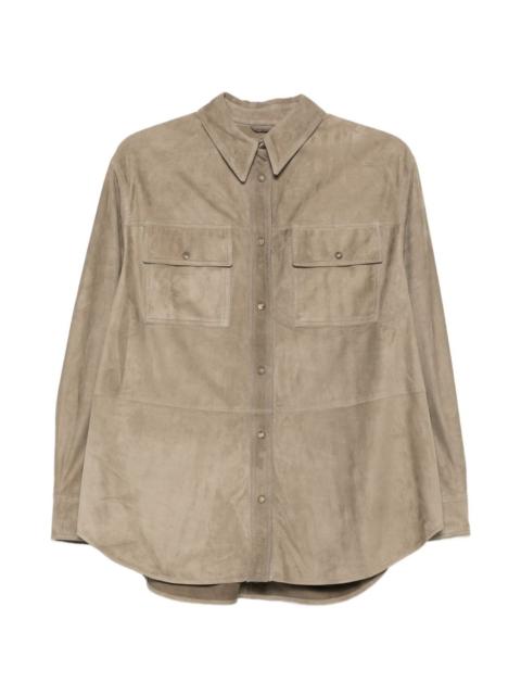 pocket leather shirt