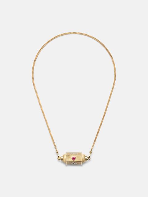 Love You 18kt gold pendant necklace with diamond and ruby