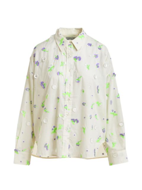 floral embroidered shirt