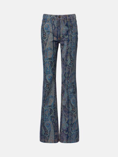 Printed cotton wide-leg pants
