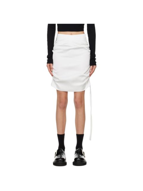 White Ruching Miniskirt