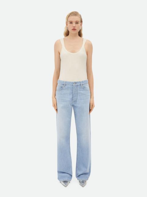 Wide Leg Light-Bleached Denim