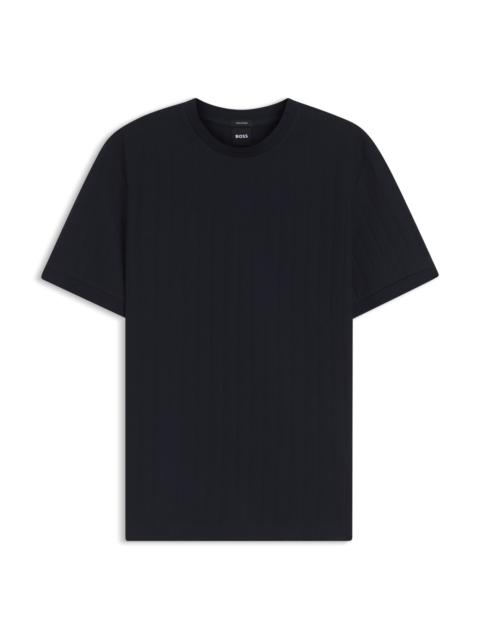 VERTICAL-STRIPE T-SHIRT IN MERCERISED COTTON