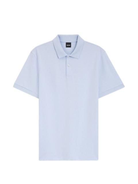 textured-knit cotton polo shirt