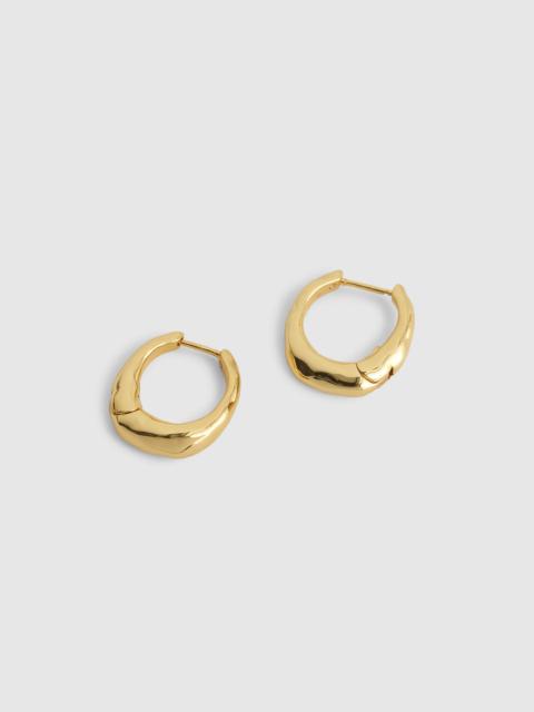 Hammered Puffy Small Hoop Earrings
