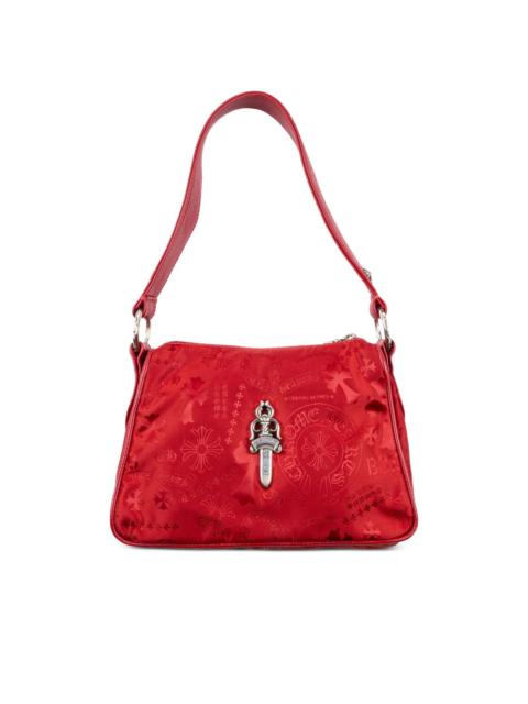 top-handle patterned shoulder bag