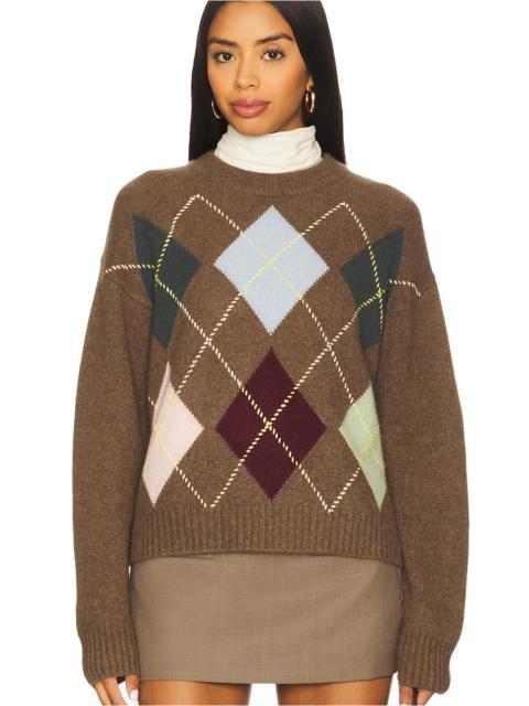 Cashmere Argyle Crew Sweater