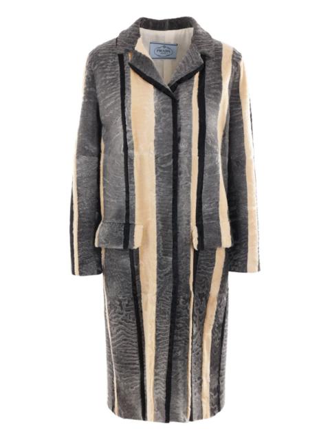 striped fur coat