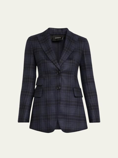 Percival Check Wool Double-Face Single-Breasted Jacket