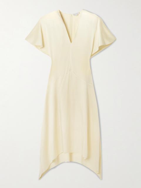 Paneled Hammered-satin Midi Dress
