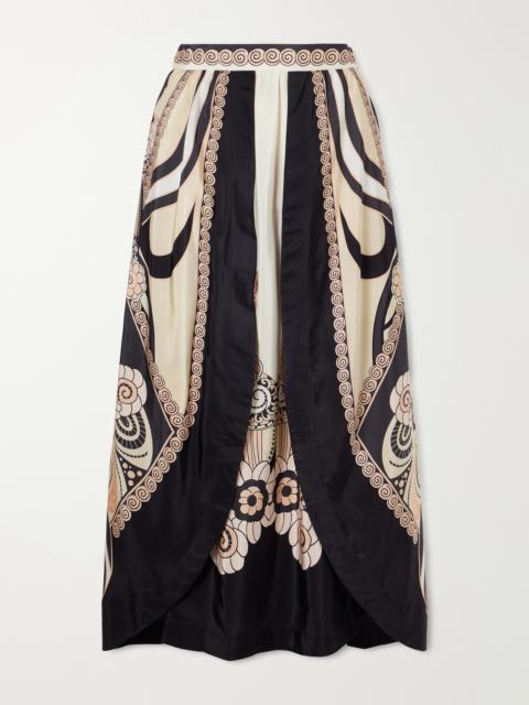Printed Silk-voile Maxi Skirt