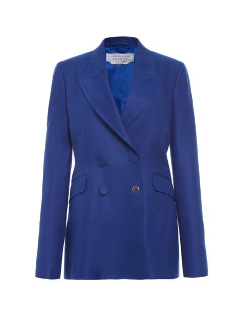 Angela Blazer in Cobalt Linen Twill