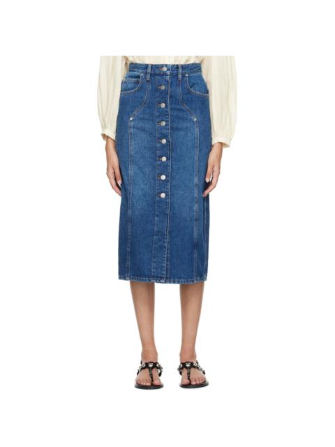 Blue Vandy Denim Midi Skirt