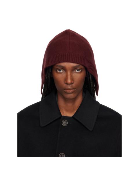 Burgundy Wool Knit Hood