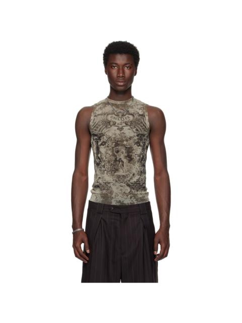 Beige 'The Oversized Médallion' Tank Top