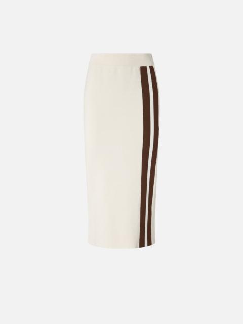 SLIM-FITTING MIDI SKIRT WITH CONTRASTING BANDS
