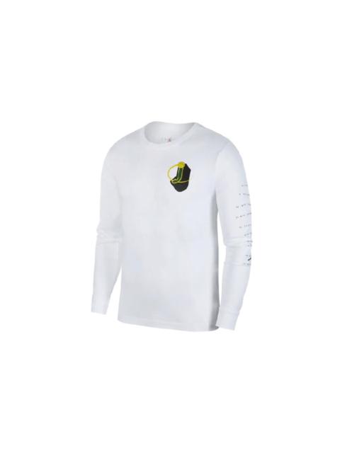 Air Jordan Legacy AJ10 Alphabet Logo Printing Long Sleeves White CT0736-100