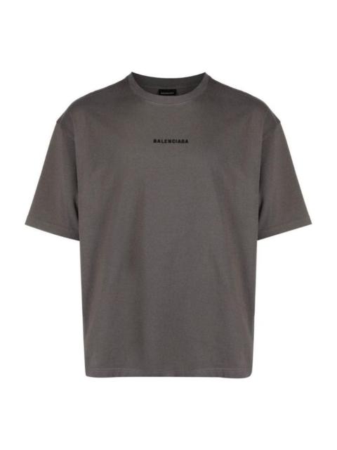 Balenciaga Embroidered-Logo Cotton T-shirt 'Grey' 612966TNVG91300