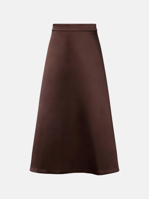 Satin midi skirt