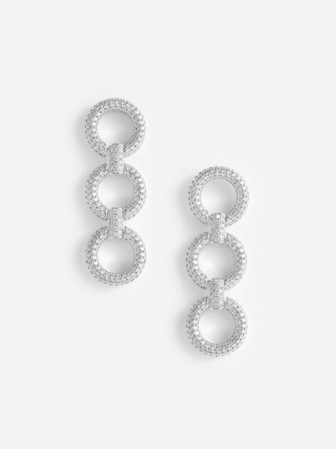 Crystal Link Three Tiered Earrings