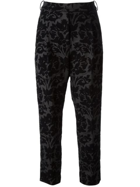 baroque devoré pattern trousers