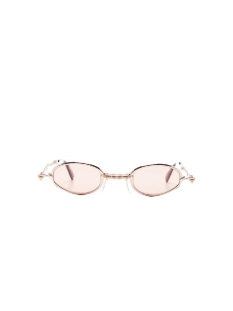 sculpted oval-frame sunglasses